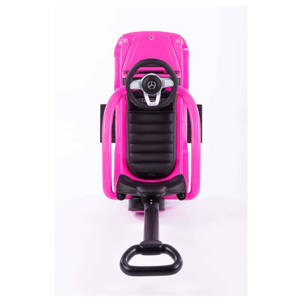 Ride-on car wiht handle - 653 - rubber wheels - eco-leather - MERCEDES G350D - PINK