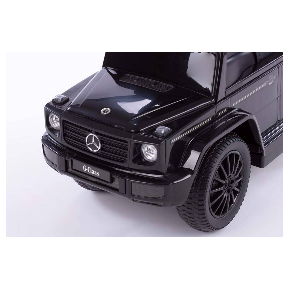 Ride-on car wiht handle - 653 - rubber wheels - eco-leather - MERCEDES G350D - PINK