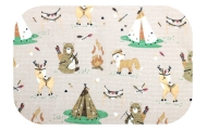 Diaper - 28647 - TETRA PRINT - EGA - INDIAN CAMP - BEIGIE - size 70x80 cm