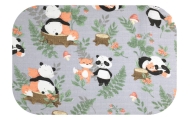 Diaper - 28661 - TETRA PRINT - EGA - PANDA in LOVE - GREY  - size 70x80 cm