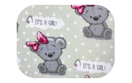 Diaper - 19935 - TETRA PRINT - EGA - GIRL - GREY - size 70x80 cm