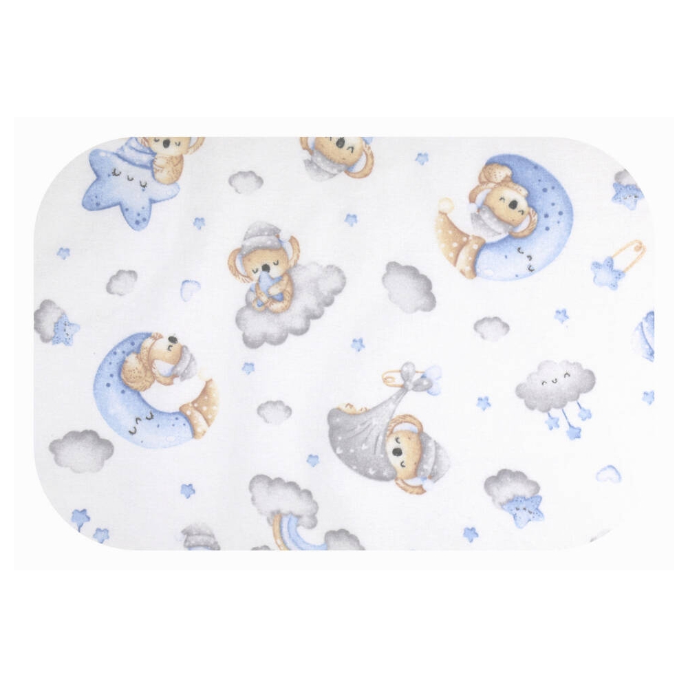Sauskelnės - 28432 - FLANELINIS PRINTAS - EGA -KOALA Mėnulyje - MĖLYNA - dydis 70x80 cm