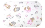 Sauskelnės - 28425 - FLANELINIS PRINTAS - EGA -KOALA ant MĖNULIO - PINK - dydis 70x80 cm