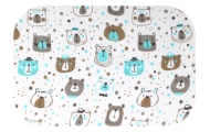 Diaper - 28708 - TETRA PRINT - EGA - USZATEK - BROWN / TURKUS - size 70x80 cm