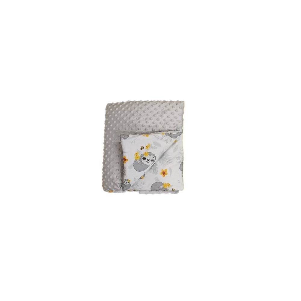 Blanket - 664- with filling - MINKY / COTTON  - size 75x90 - GREY