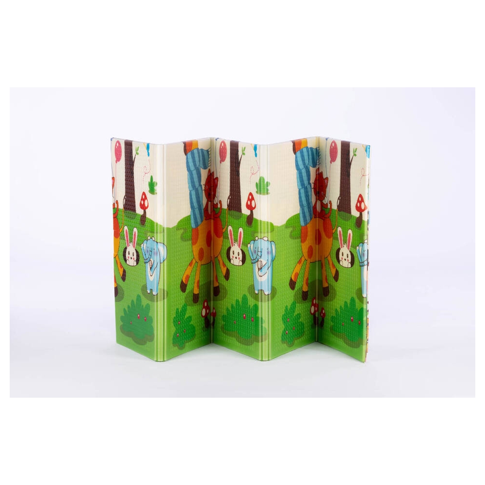 Dvipusis žaidimų kilimėlis - sulankstomas - 7733 - ŽAIDIMAI IR UGDYMAS - GYVŪNAI IR ŽVŪNAMS - dydis: 180x200 cm