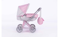 Pram for Doll  - 9369 - ALICE -   SWEET PINK and GREY