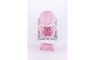 Pram for Doll  - 9369 - ALICE -   SWEET PINK and GREY