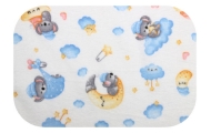 Diaper - 12424 - FLANNEL PRINT - EGA -KOALA on the MOON  - BLUE / YELLOW - size 70x80 cm