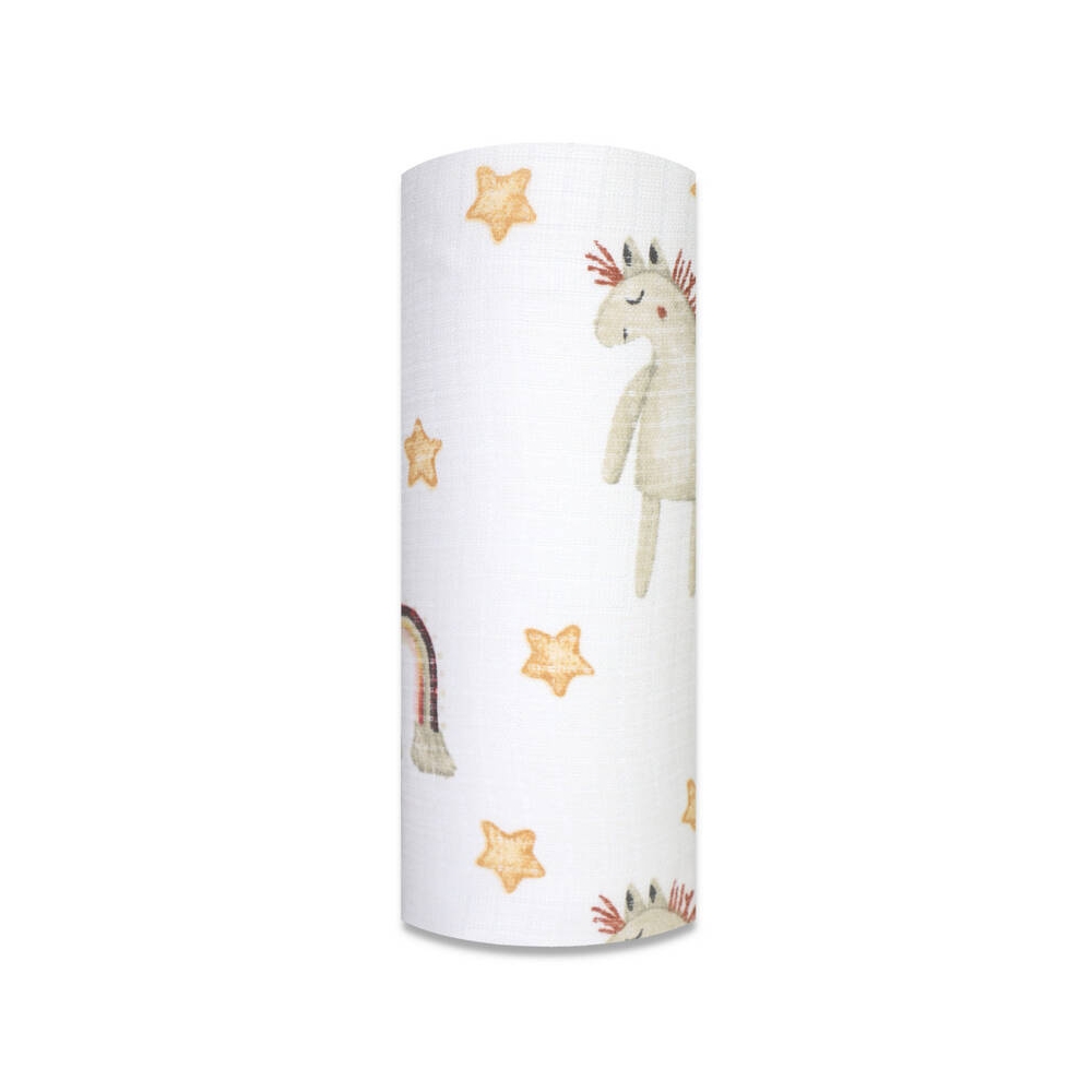 Diaper - 14015 - TETRA PRINT - EGA - HORSE and RAINBOW - size 70x80 cm