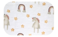 Diaper - 14015 - TETRA PRINT - EGA - HORSE and RAINBOW - size 70x80 cm