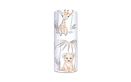 Diaper - 14039 - FLANNEL PRINT - EGA - ANIMALS on a  SWING - BEIGIE - size 70x80 cm