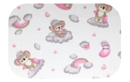 Diaper - 13674 - TETRA PRINT - EGA - KOALA on the MOON - PINK - size 70x80 cm