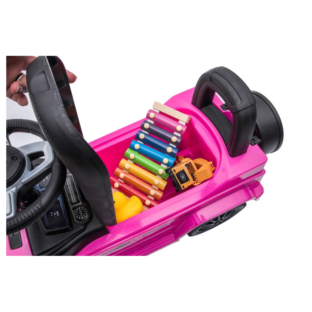 Ride-on car wiht handle - 653 R- rubber wheels - MERCEDES G350D - PINK