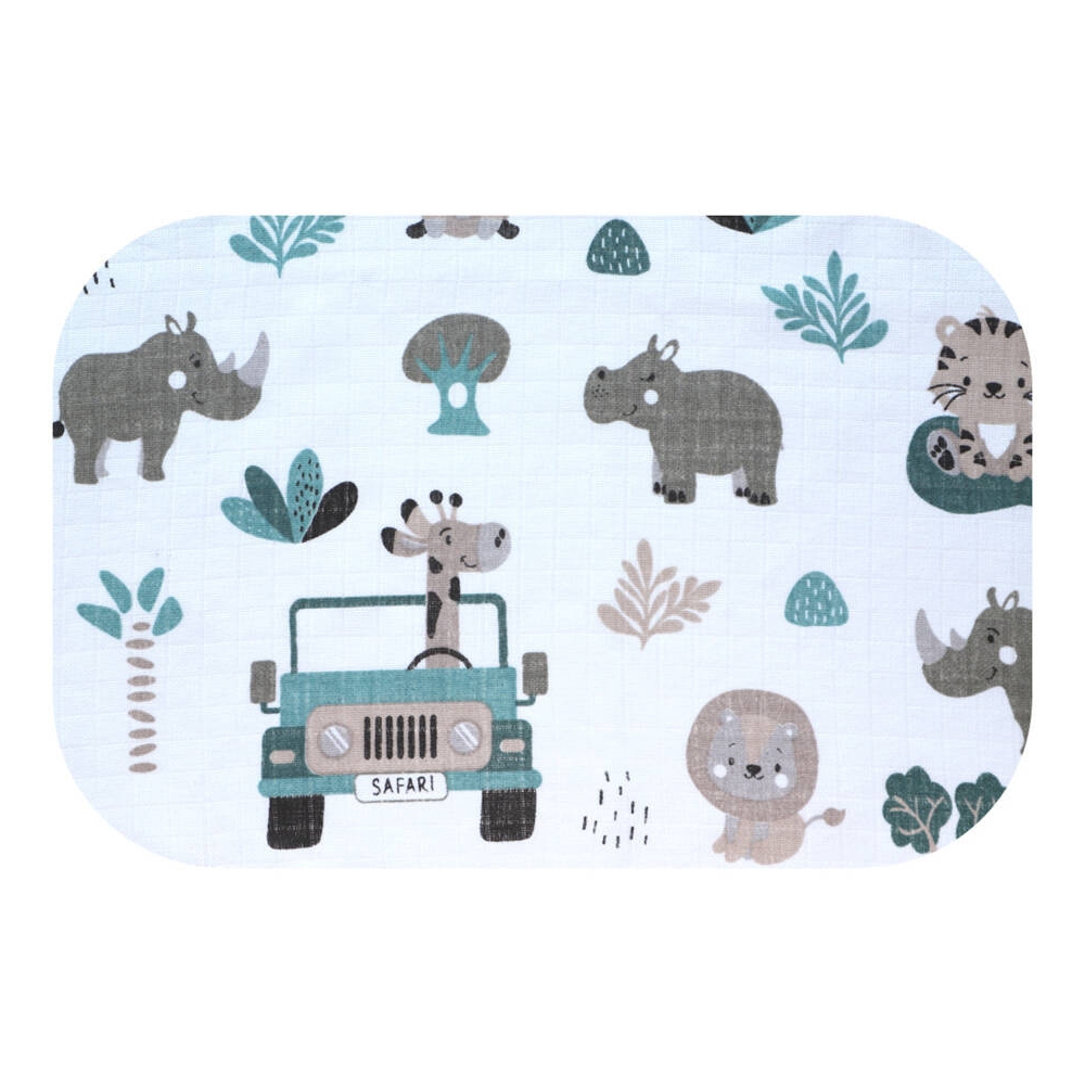 Diaper - 14459  - TETRA PRINT - EGA - SAFARI - GREEN   - size 70x80 cm