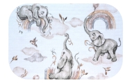 Sauskelnės - 14442 - TETRA PRINT - EGA - ELEPHANT & RAINBOW - dydis 70x80 cm