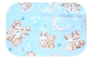 Diaper - 14473 - FLANNEL PRINT - EGA - DEER & TEDDY BEAR - BLU E- size 70x80 cm