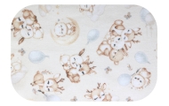 Sauskelnės - 14497 - FLANELINIS PRINTAS - EGA - Elnias ir meškiukas TEDDY - BEIGE - dydis 70x80 cm