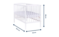 Cot/bed - BIANCO DELUX - 2in1 - GOLD OAK / MURANO
