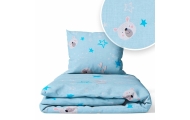 Cover set -  2 pcs - 135x100, 40x60 - BEAR HEADS - BLUE