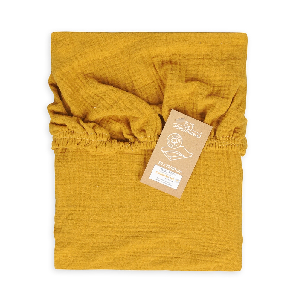 Cover to changing pad - TB0414/06  - MUSLIN in BOX - MUSTARD - size 50x70/80 cm