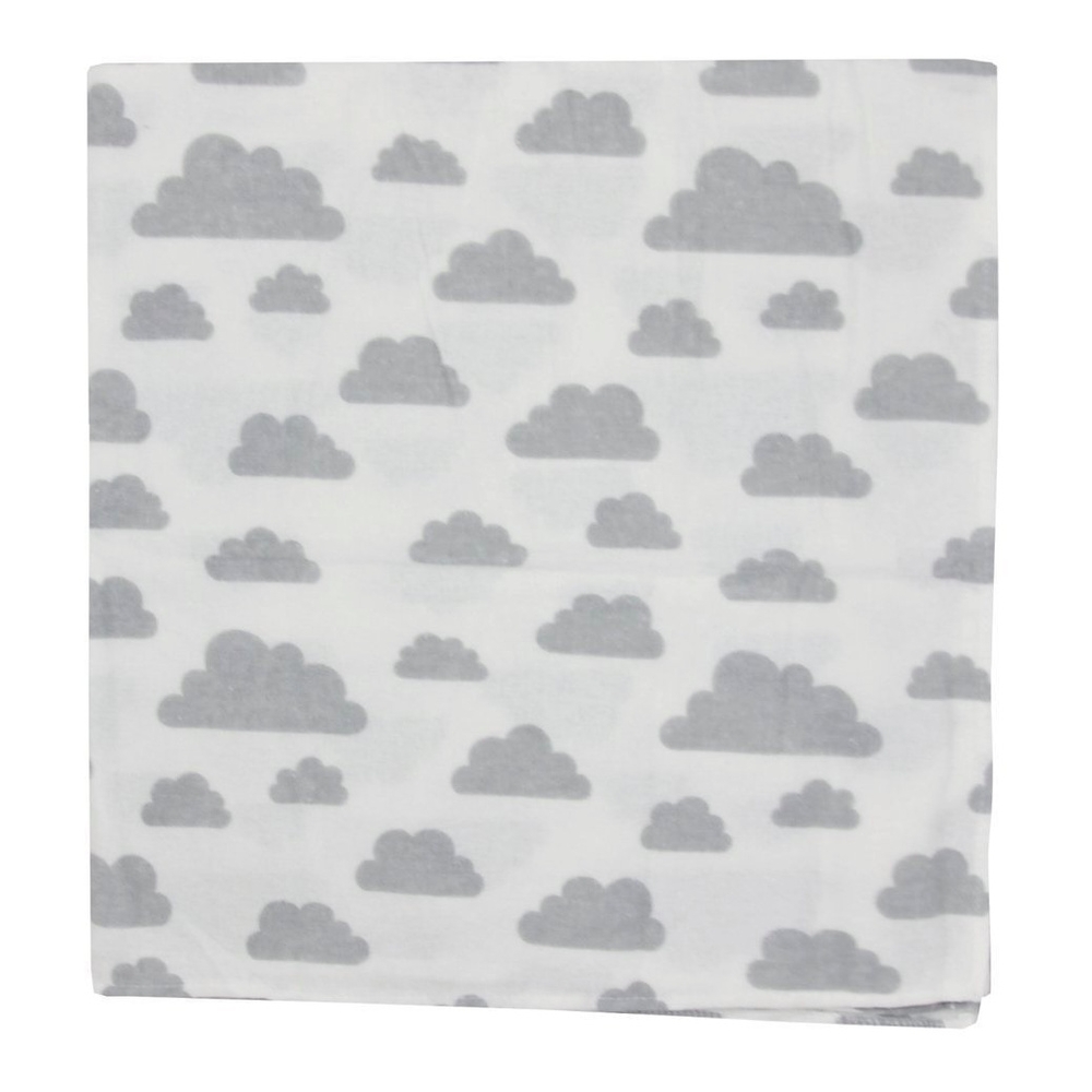 Diaper - SET - 07-8281- FLANNEL PRINT - 3-pack - GREY - size 76x76 cm