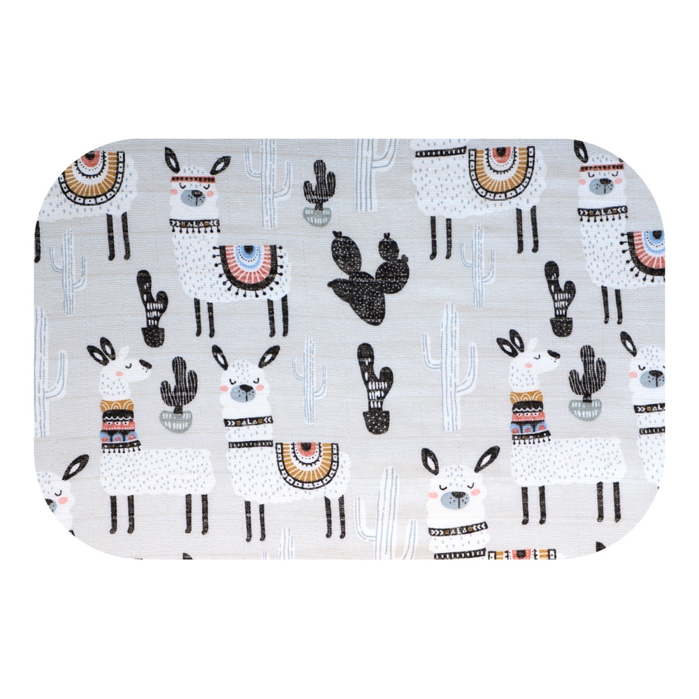 Diaper - 25646 - TETRA PRINT - EGA - LUX - LAMA - GREY- size 70x80 cm