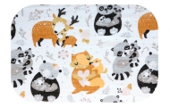 Diaper - 25584 - TETRA PRINT - EGA - LUX -   LEŚNA RODZINKA - BROWN - size 70x80 cm