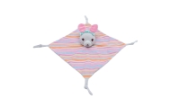 Toy Blanket - 94734  - MILUŚ -  BUNNY with STRIPES - BLUE / PINK - size 25 cm