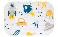 Sauskelnės - 22782 - TETRA PRINT - EGA - RAKIETA - geltonos spalvos - dydis 70x80 cm