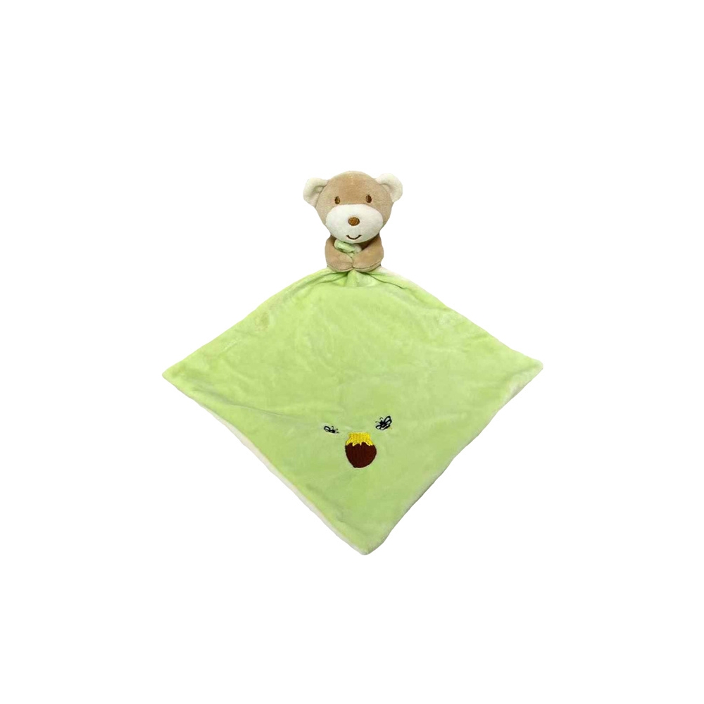 Toy Blanket - 94055 - MILUŚ - TEDDY BEAR - GREEN - size 25 cm