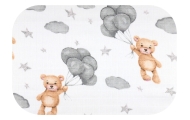 Sauskelnės - 30244 - TETRA PRINT - EGA - TEDDY BEAR su balionais - dydis 70x80 cm