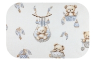 Sauskelnės - 30268 - FLANNEL PRINT - EGA - BEARS in BASKET - ECRU - dydis 70x80 cm