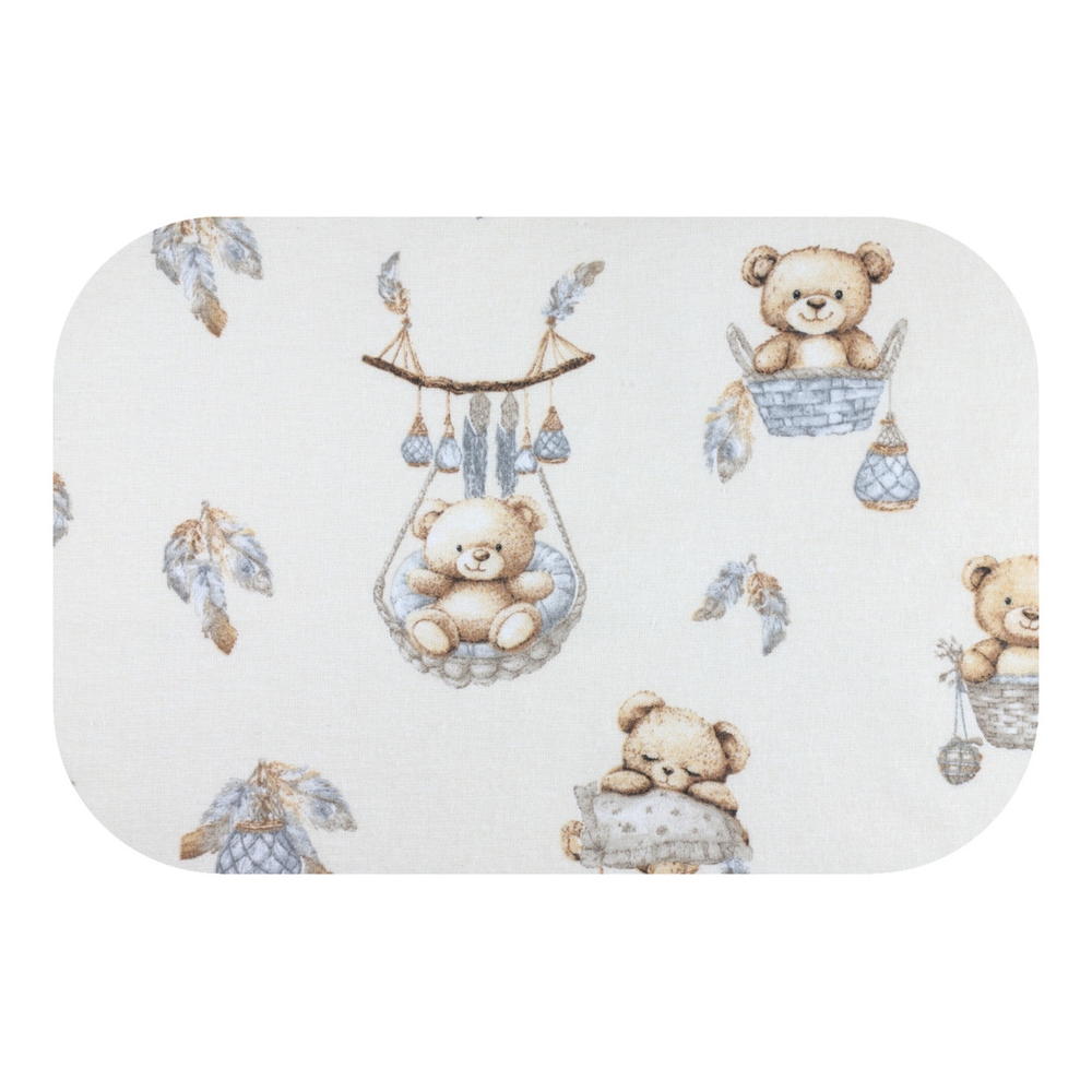 Sauskelnės - 30268 - FLANNEL PRINT - EGA - BEARS in BASKET - ECRU - dydis 70x80 cm