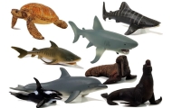 Figurki Edukacyjne Morskie Zwierzęta 8 Elementów Rekiny Foka Delfin Mors Żółw