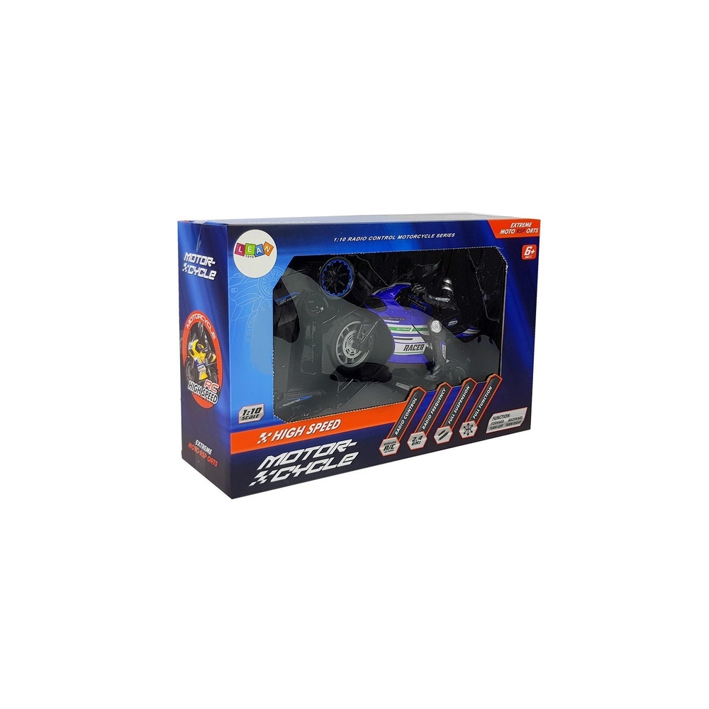 Motor Sportowy Ścigacz Zdalnie Sterowany 2.4G  Zasięg 35 m Niebieski