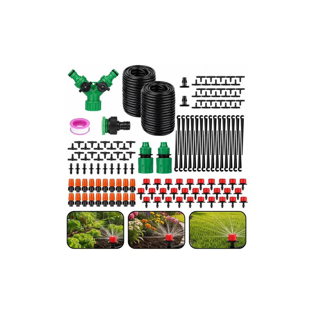 Automatinė lašinio laistymo sistema sodui, 55 m + 15 m, 386 elementų rinkinys-Namai, laisvalaikis, turizmas, Sodas - daržas-e-va