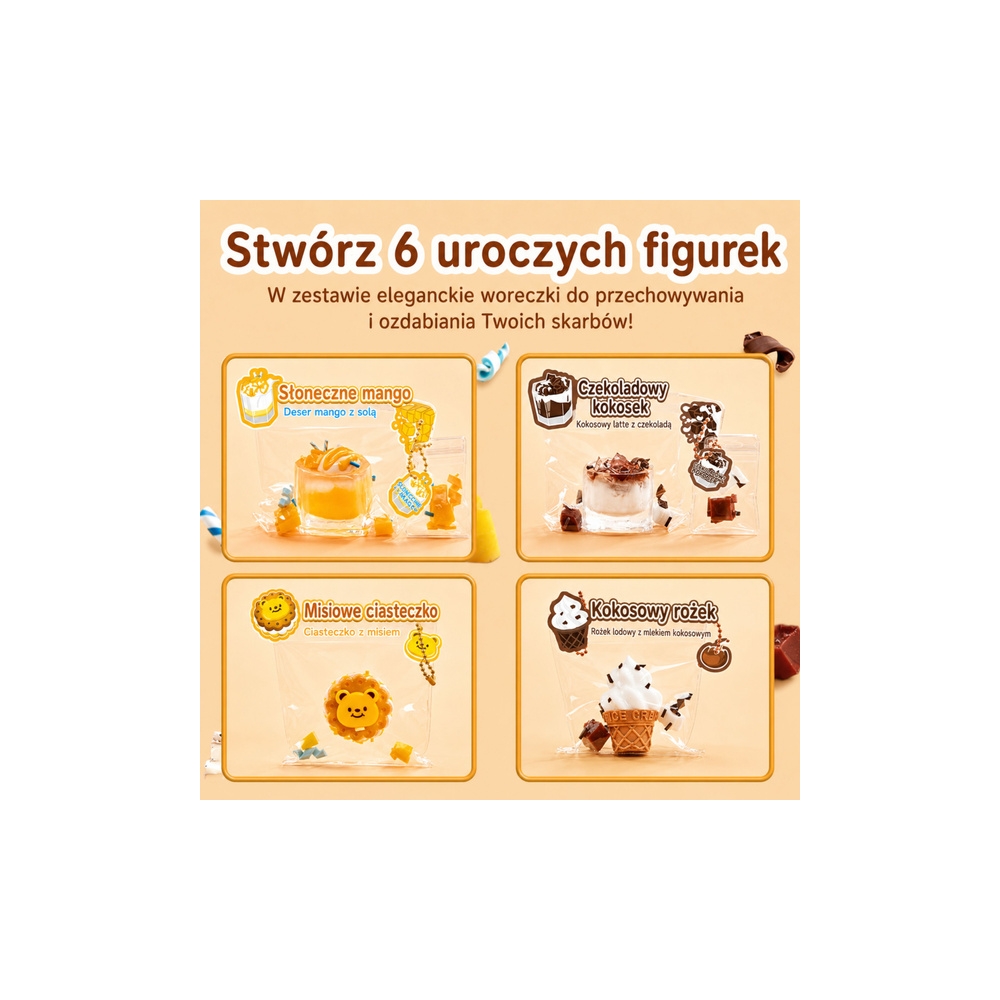 Zestaw Kreatywny Plastyczny Tworzenie Squishy Ozdobne Słodycze Napoje DIY