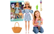 Lalka Anlily Fashion w Niebieskiej Sukience W Kwiaty Torba Akcesoria Zestaw