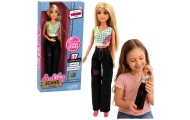 Lalka Modowa Anlily w Ciemnych Jeansach Kolorowy Top Blond Włosy