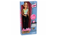 Lalka Modowa Anlily w Ciemnych Jeansach Kolorowy Top Blond Włosy