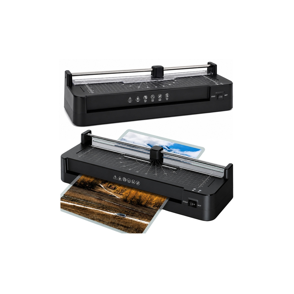 Laminator Ze Zgrzewarką i Gilotyną 3W1 Do Dokumentów Zdjęć A3 Czarny