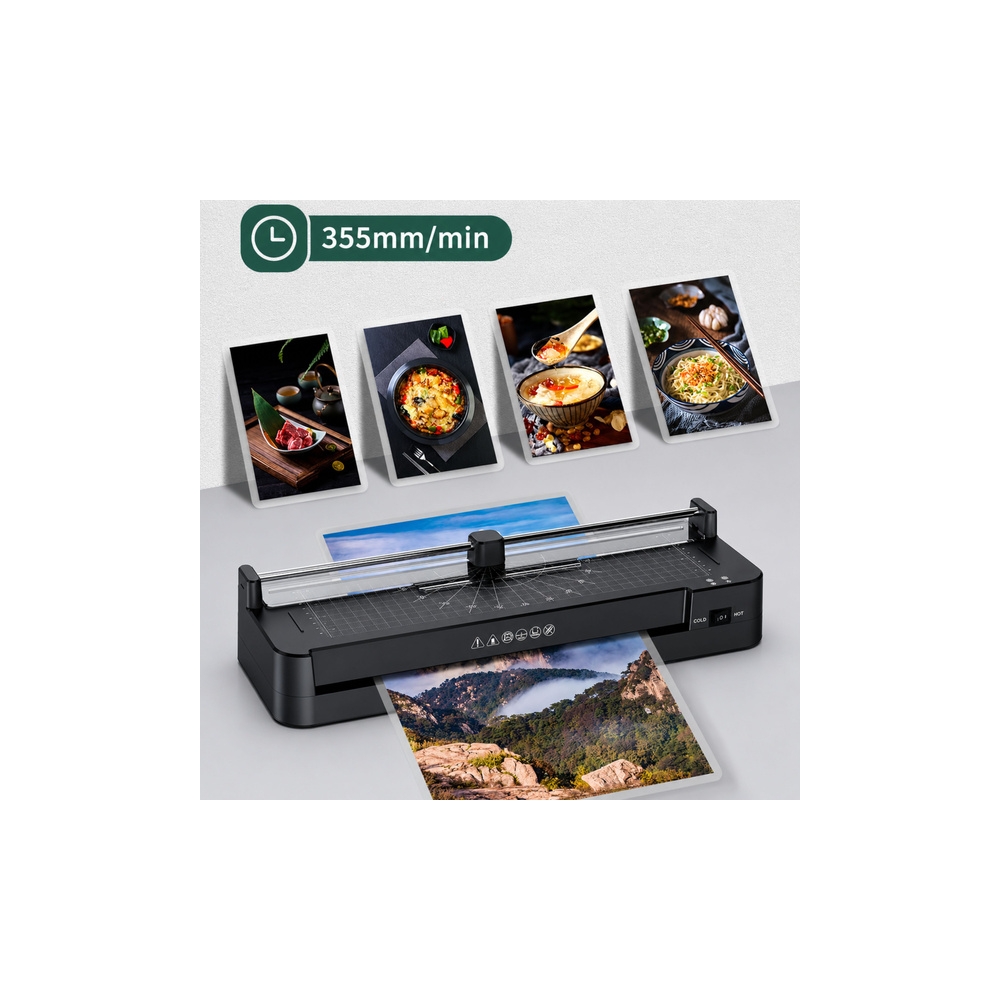 Laminator Ze Zgrzewarką i Gilotyną 3W1 Do Dokumentów Zdjęć A3 Czarny