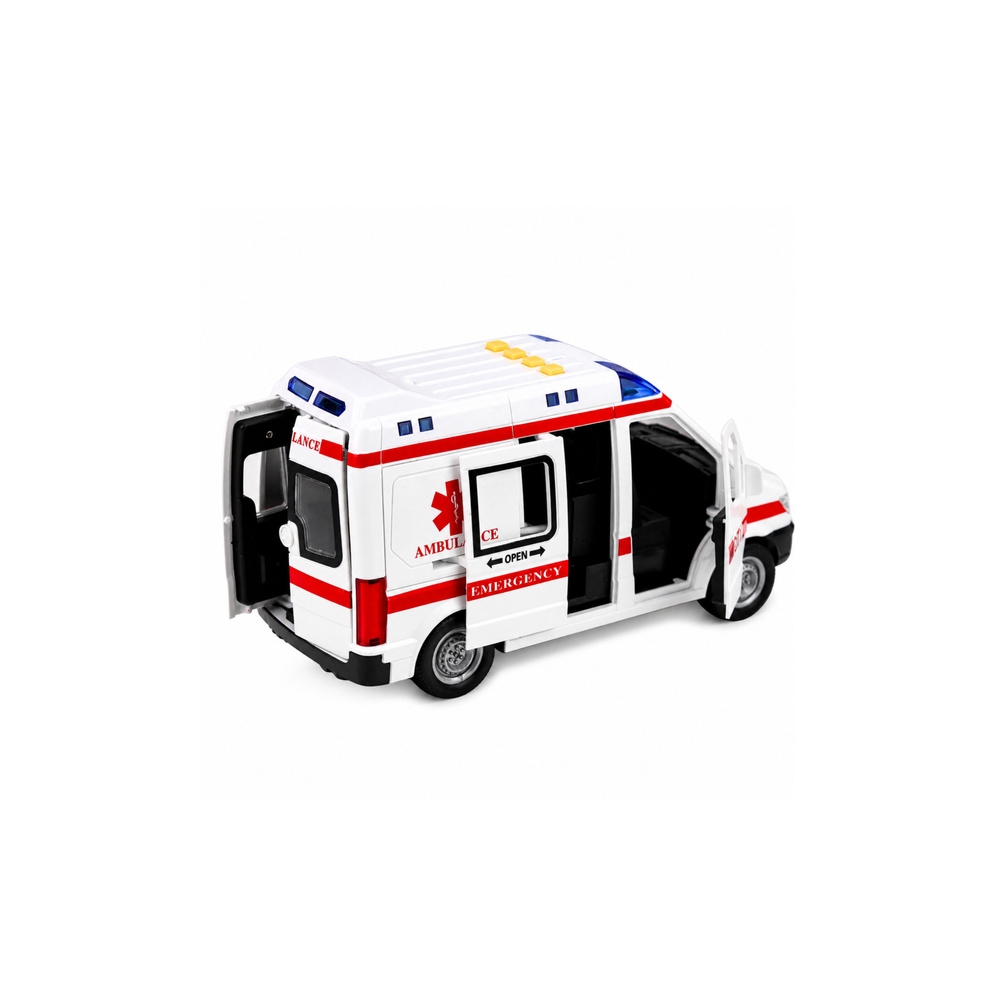Karetka Pogotowia Ambulans Nosze Napęd Światła Dźwięki Biała 1:10