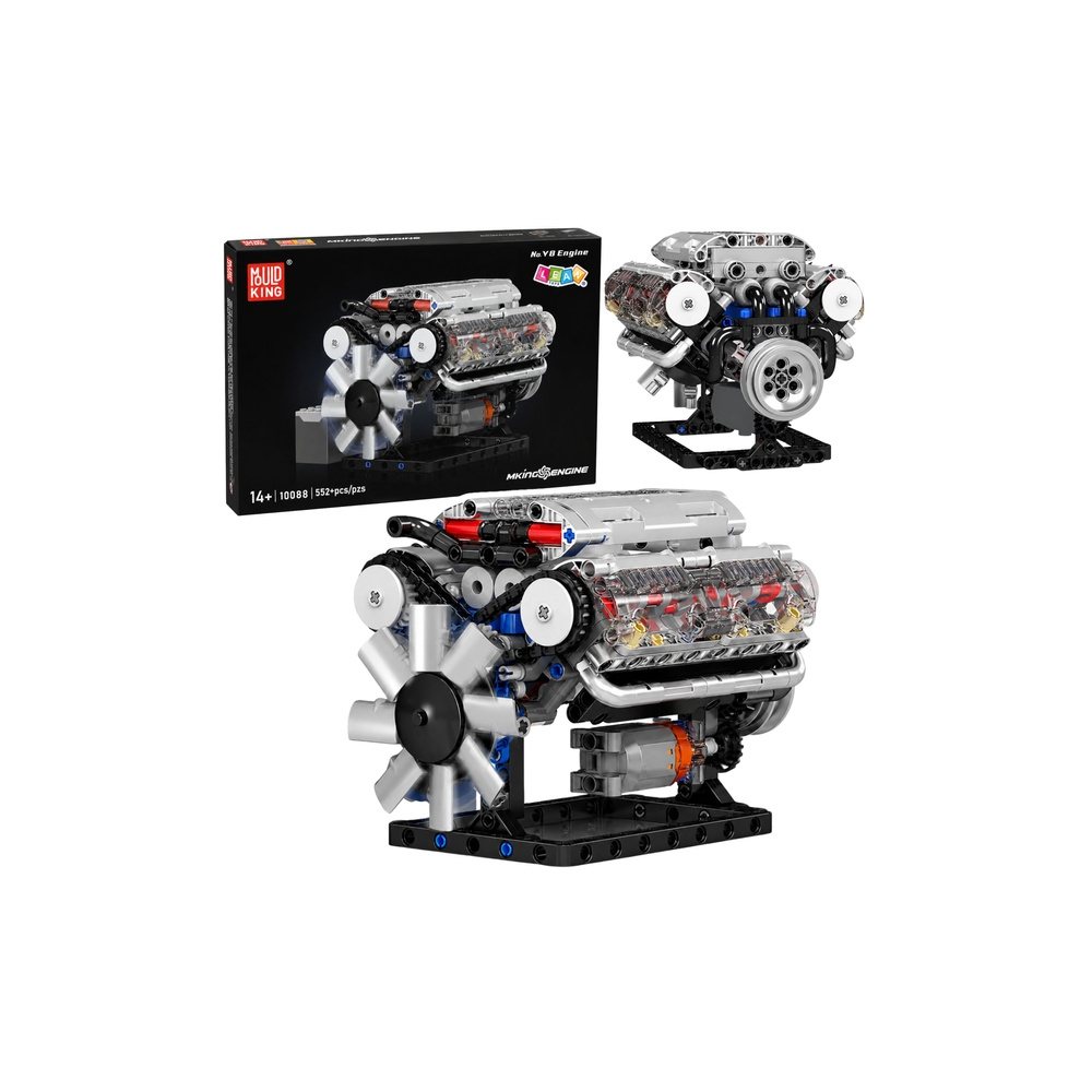 Konstruktorius V8 variklis – mechaninis modelis su judančiais stūmokliais, 552 el.