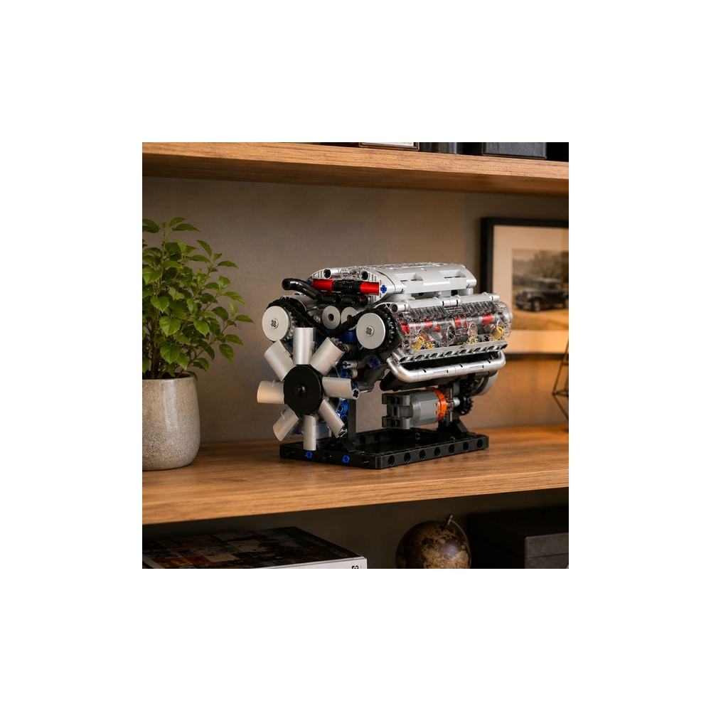 Konstruktorius V8 variklis – mechaninis modelis su judančiais stūmokliais, 552 el.