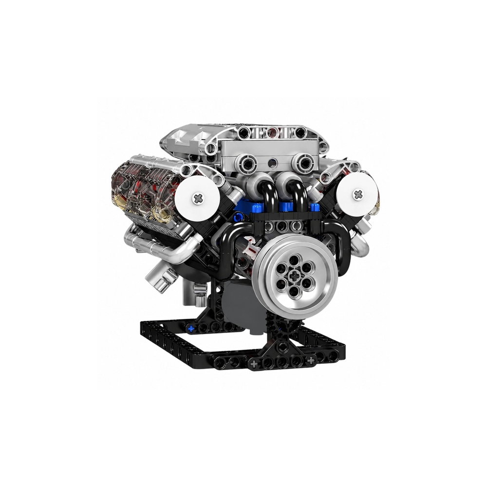 Konstruktorius V8 variklis – mechaninis modelis su judančiais stūmokliais, 552 el.