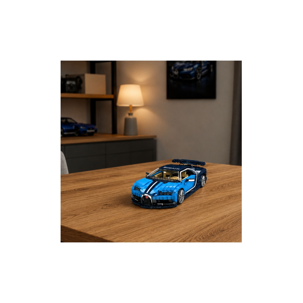 Konstruktorius Bugatti sportinis automobilis, mėlynos spalvos, 1212 el.