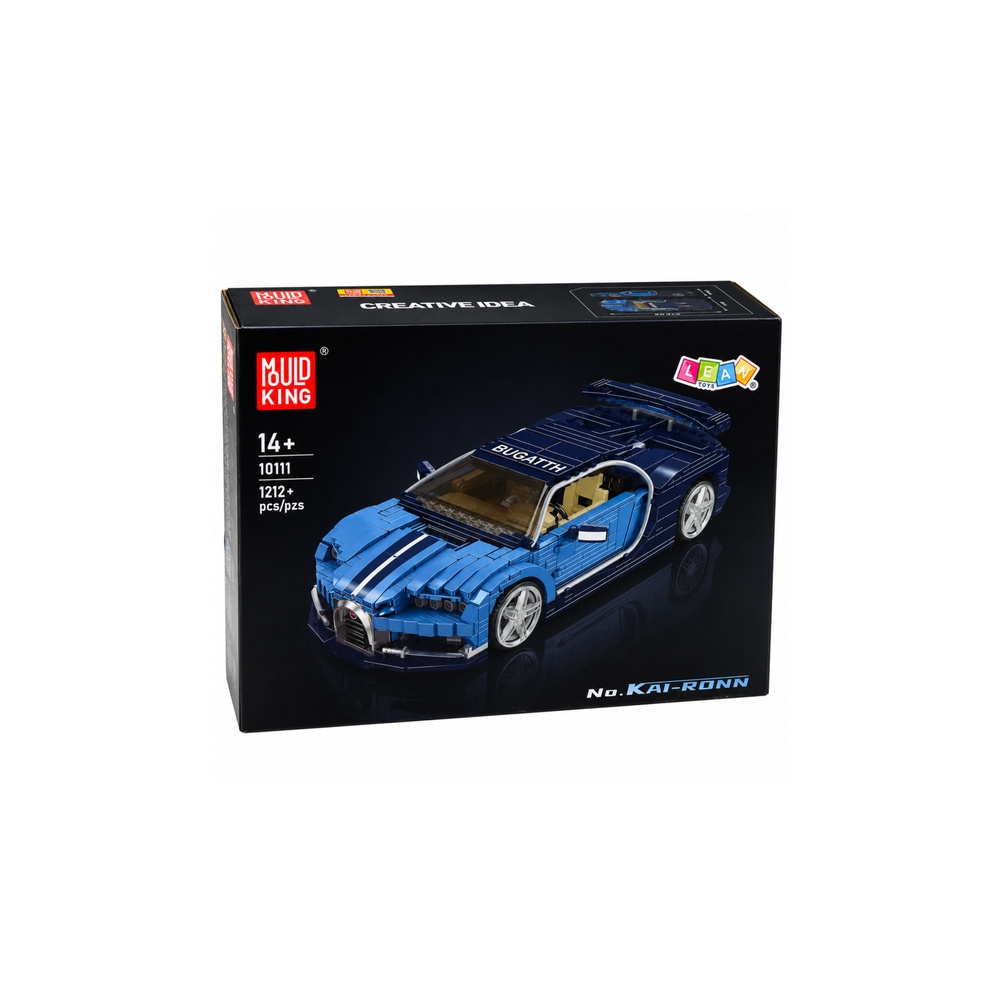 Konstruktorius Bugatti sportinis automobilis, mėlynos spalvos, 1212 el.