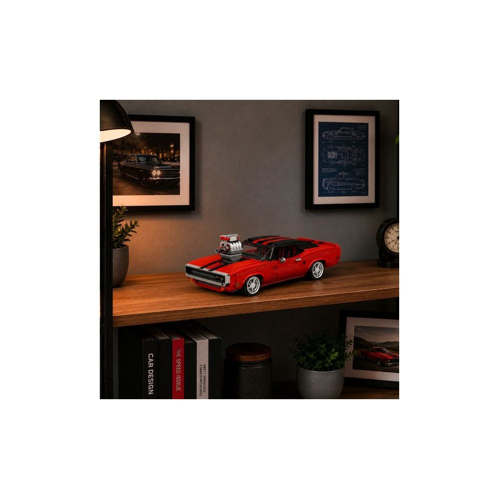 Konstruktorius Charger sportinis automobilis, raudonas, 1869 el.